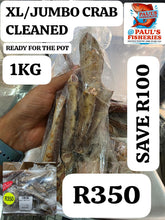PROMO X-LARGE CLEANED ORANGE CRAB 1KG - PRE COOKED/BLANCHED WITH CLAWS