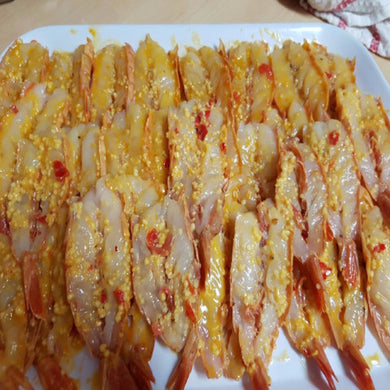 MARINATED QUEEN/KING PRAWN TAILS 1KG *READY TO COOK*